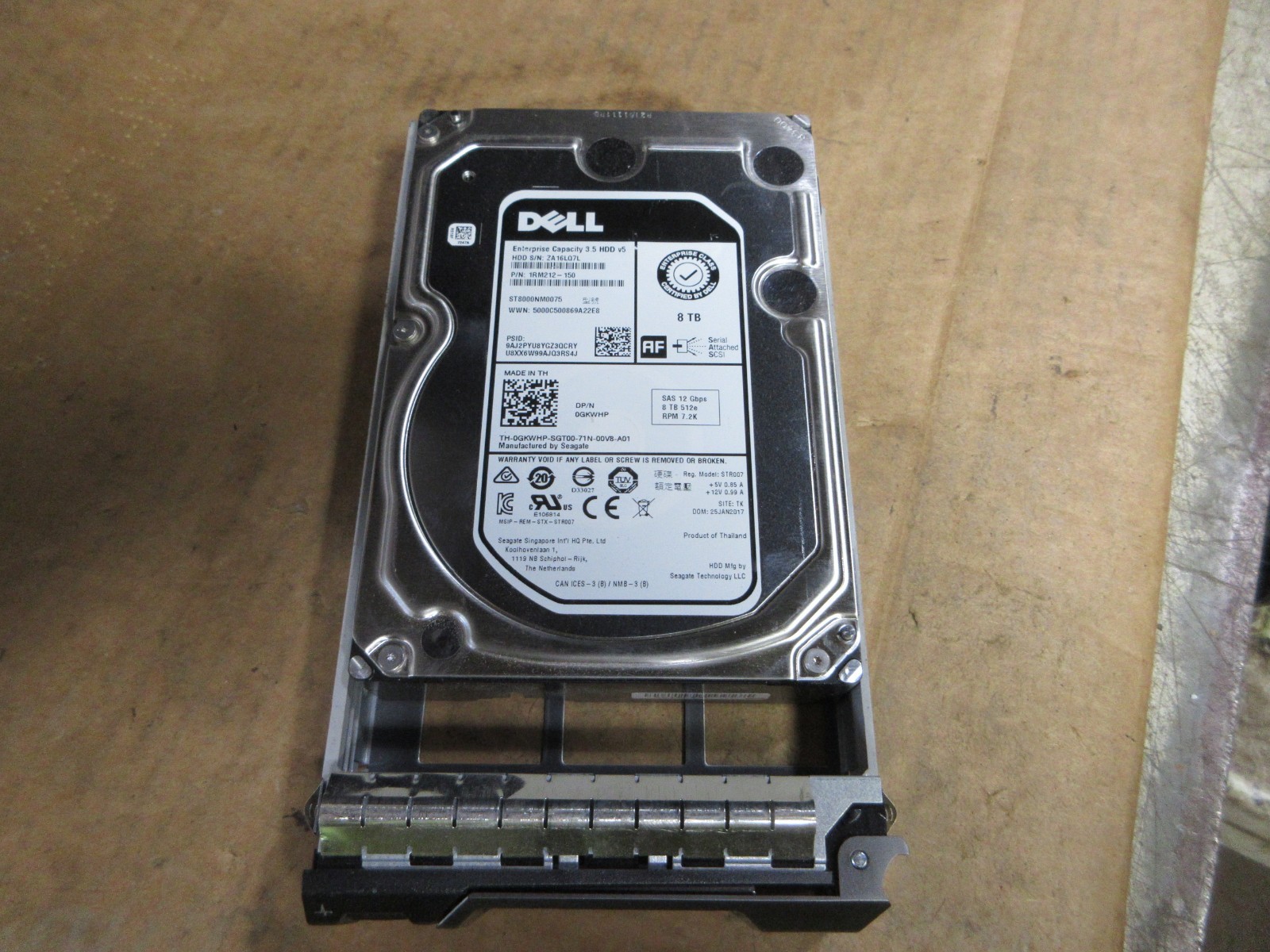 GKWHP DELL 8TB 7.2K RPM SAS 12Gbps 3.5in ENT 512e HDD 0GKWHP ST8000NM0075