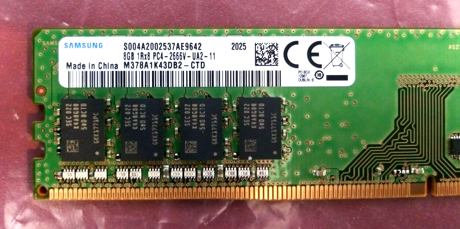 M378A1K43DB2-CTD Samsung 8GB PC4-21300 DDR4-2666MHz non-ECC 288-Pin DIMM Memory