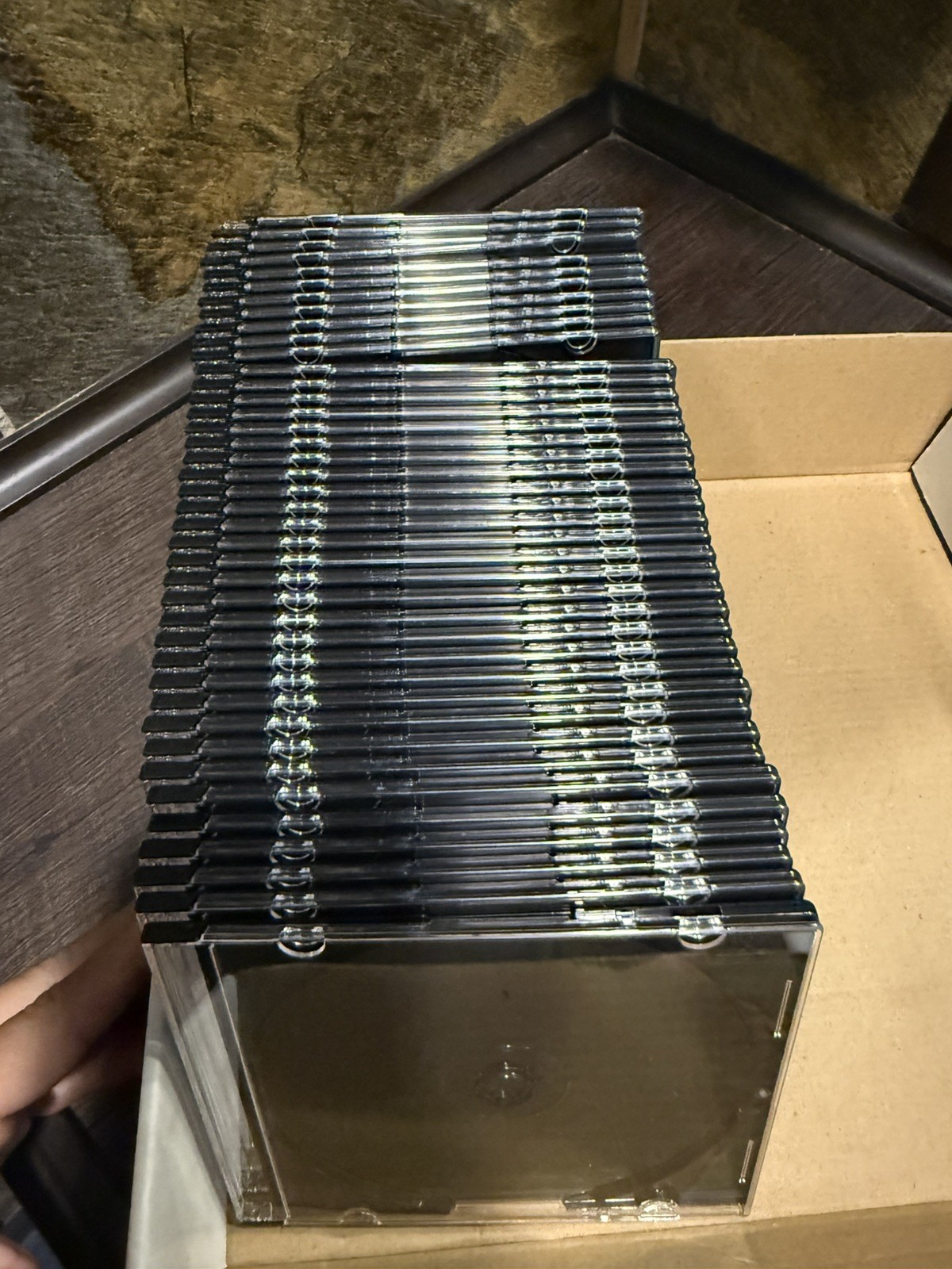 40 Single Slim Jewel CD Cases with Black Tray – 5.2mm Slimline Spine covers