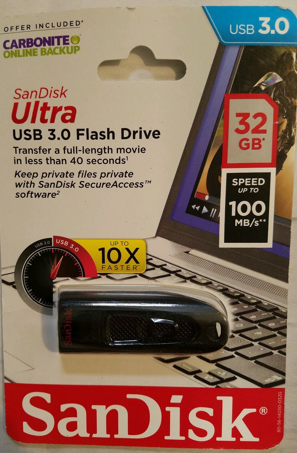 SanDisk Ultra 3.0 32 GB USB Flash Drive New Speed 100mb
