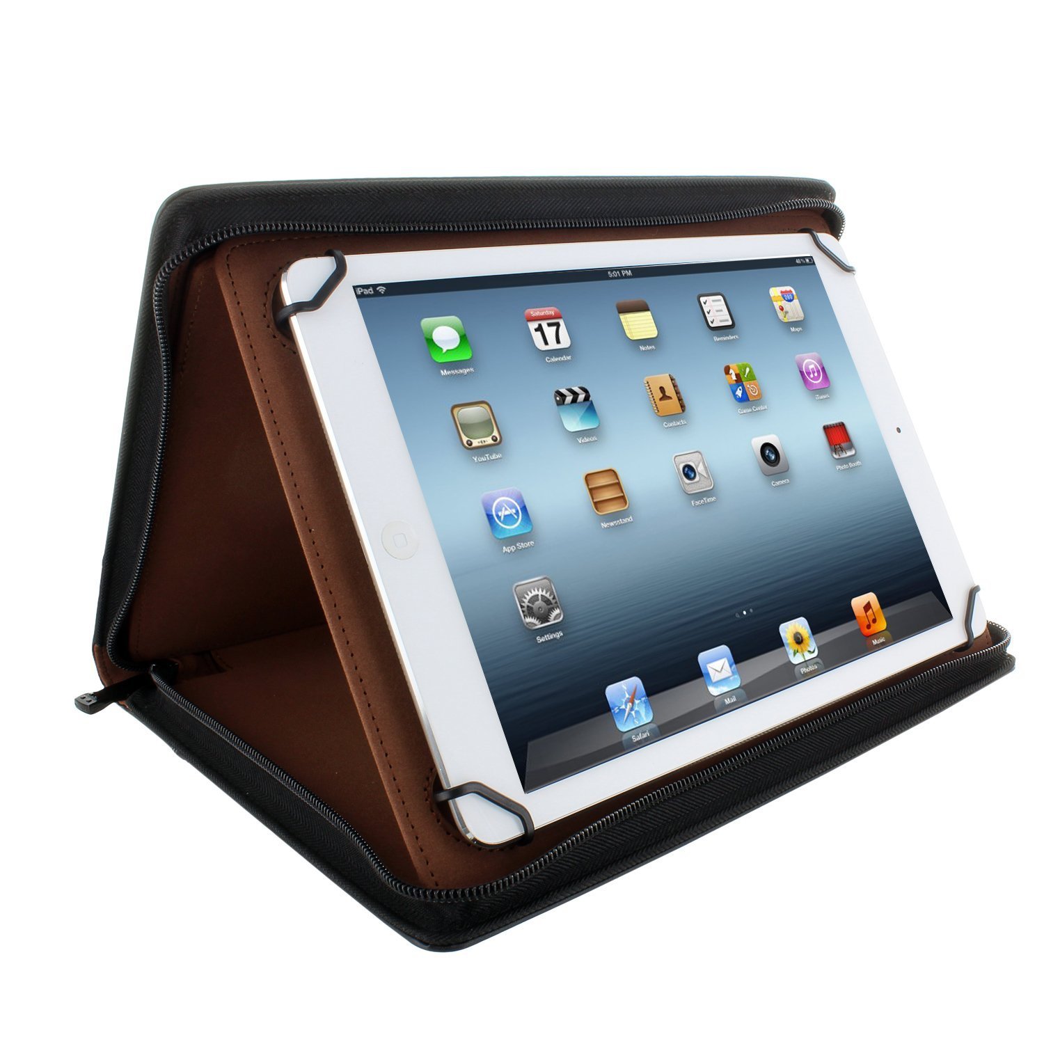 Universal Tablet Pad folio Zippered Case for 8.5” up to 11” tablets – Black