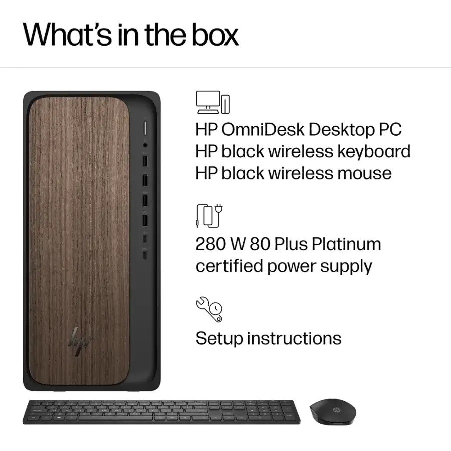 HP OmniDesk M03 AI Desktop PC-Intel Core Ultra 7 265, Intel Graphics, Windows 11