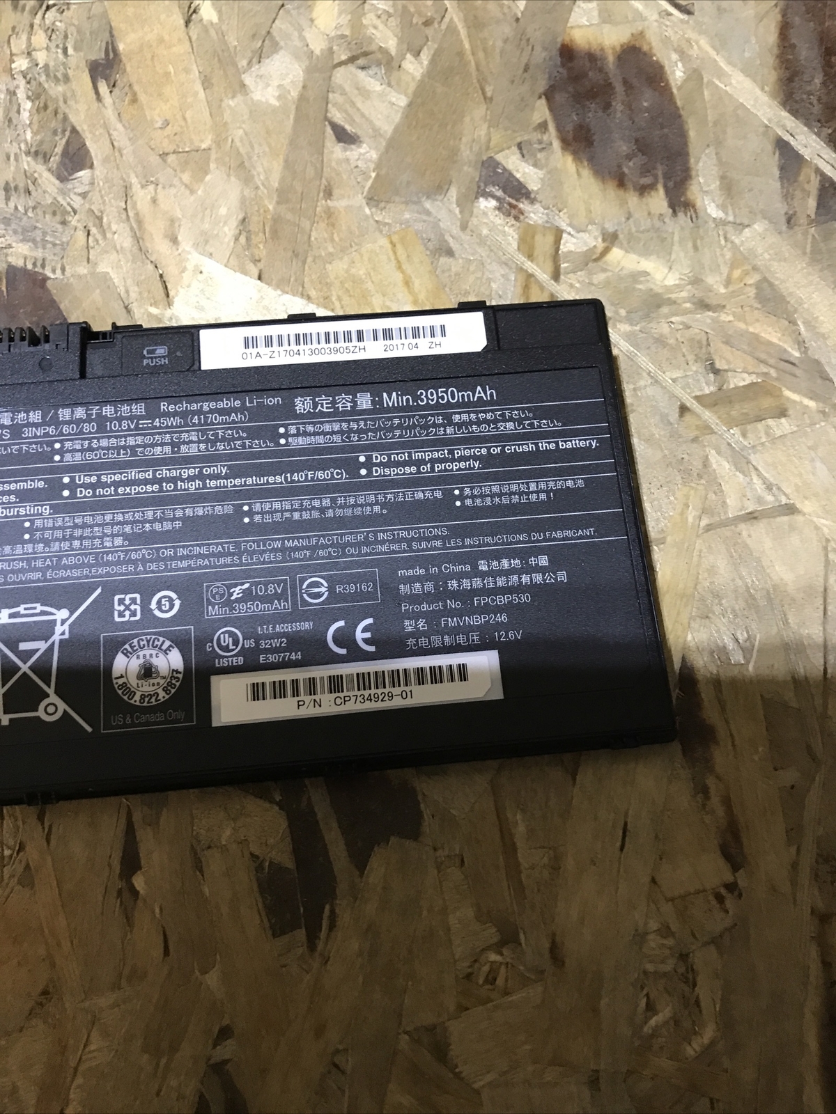 Genuine FPB0337S FPCBP530 Battery for Fujitsu Limited Lifebook P727 P728 U727