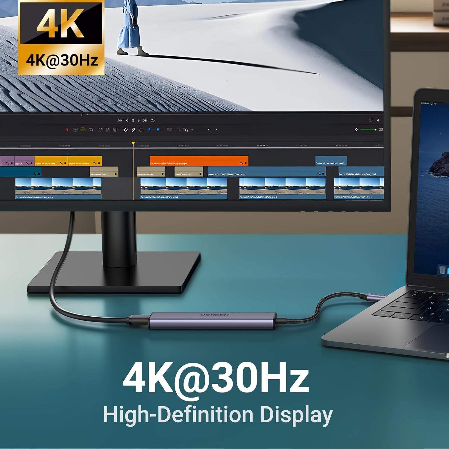 UGREEN USB C Hub 5 in 1 Multiport Adapter Revodok 105 4K HDMI, 100W Power Delive
