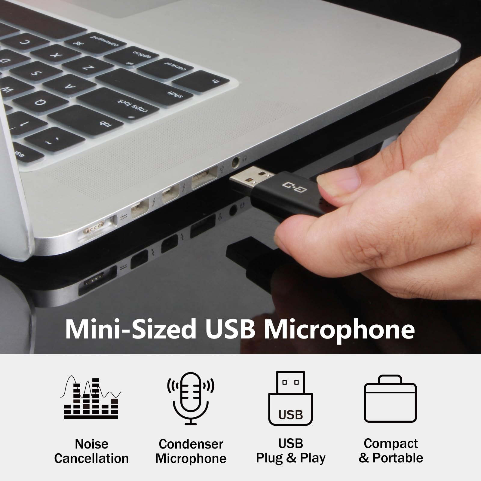 USB Microphone for Laptop Desktop Plug and Play High Sensitivity Mini