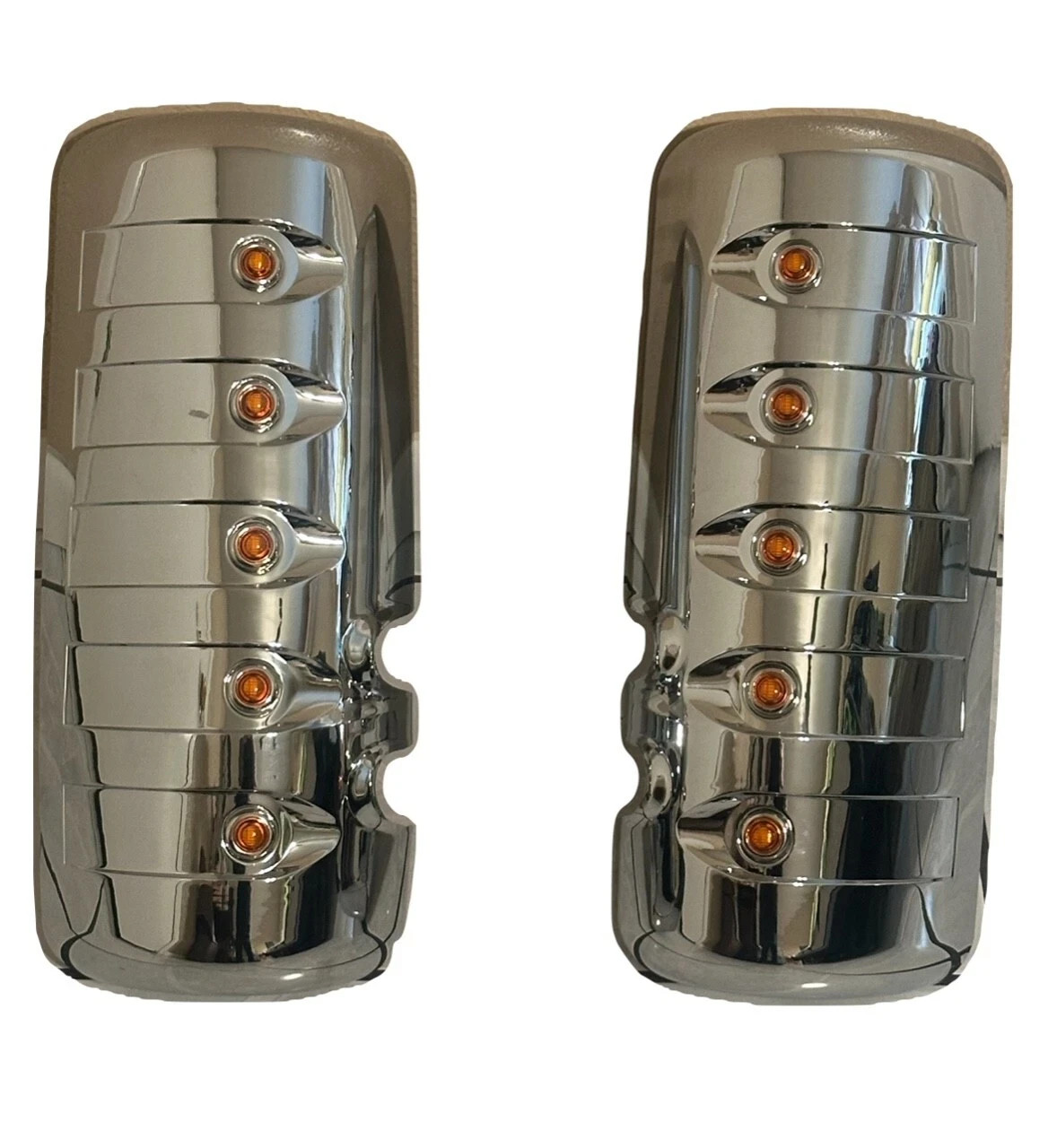 Kenworth T680-T880 Driver/Passenger Side Mirror Covers w 3/4″ Amber LED Lights