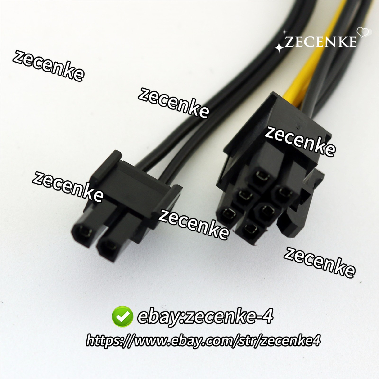 1pc 2x SATA 15 Pin Male to 6+2 Pin 8Pin PCI-E Express Video Power Adapter Cable