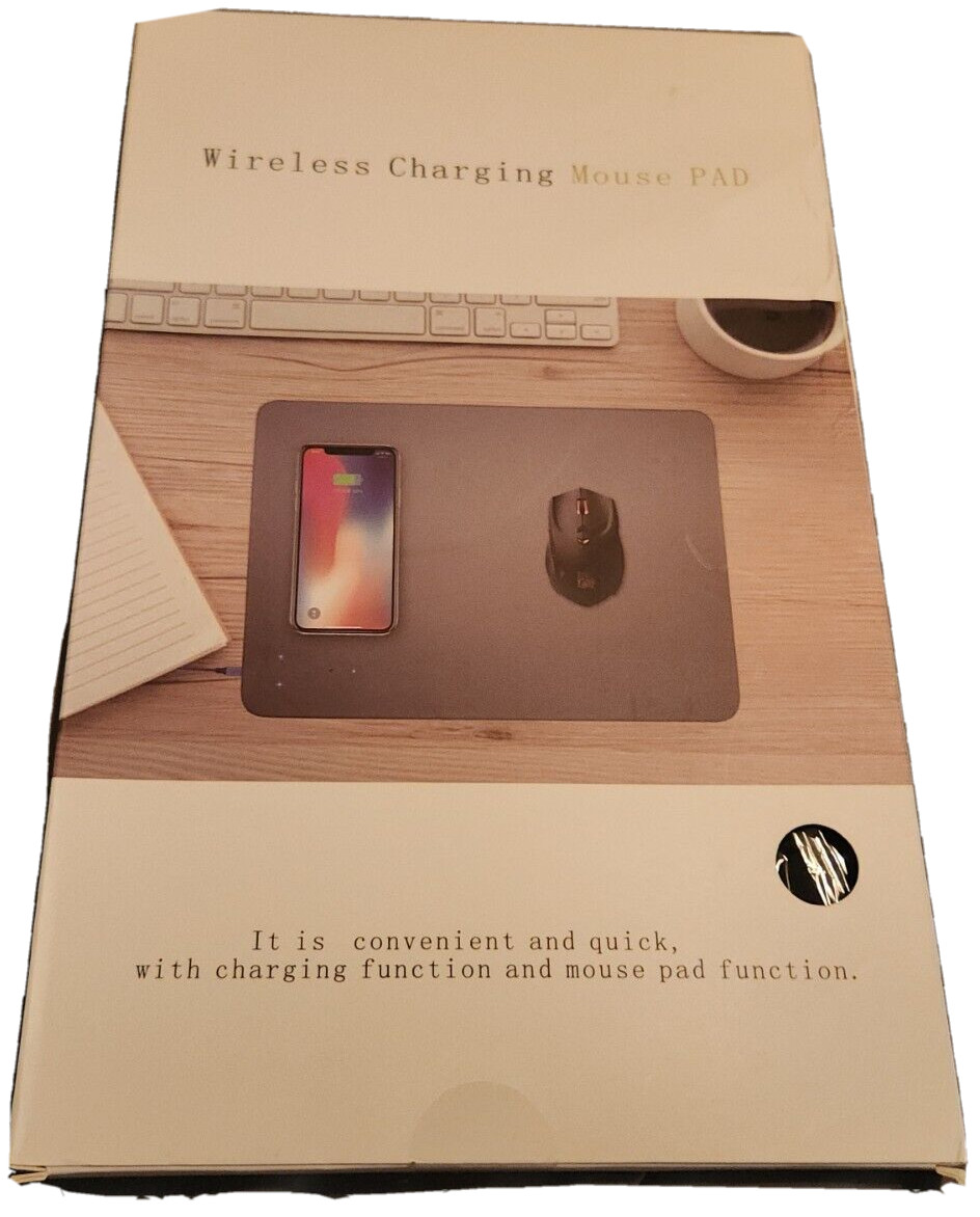 Wireless Charging Mouse Pad (NEW) Black ASU Design PU Leather 27″cm/19″cm