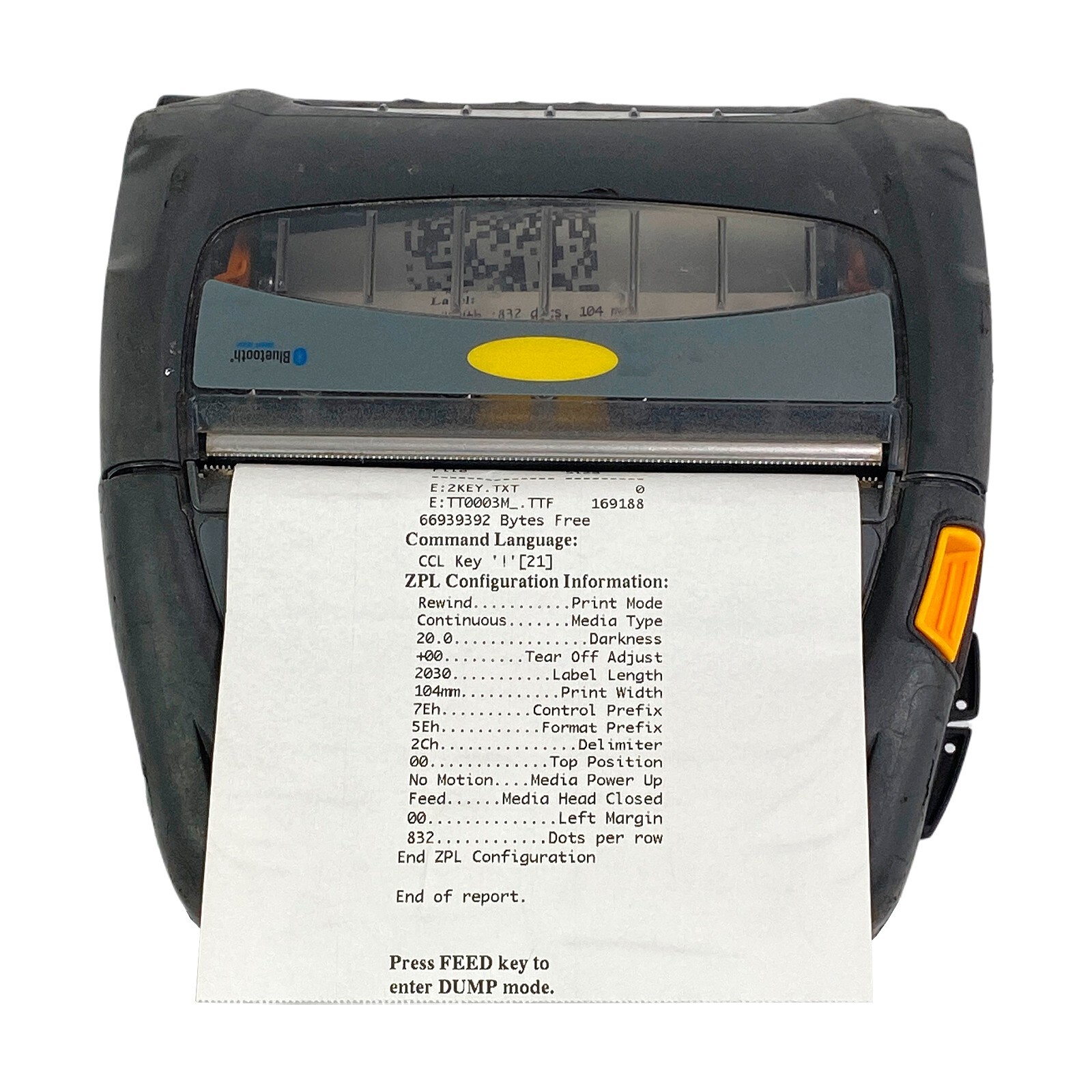 Zebra ZQ520 Mobile Barcode Label Thermal Printer Bluetooth USB TESTED