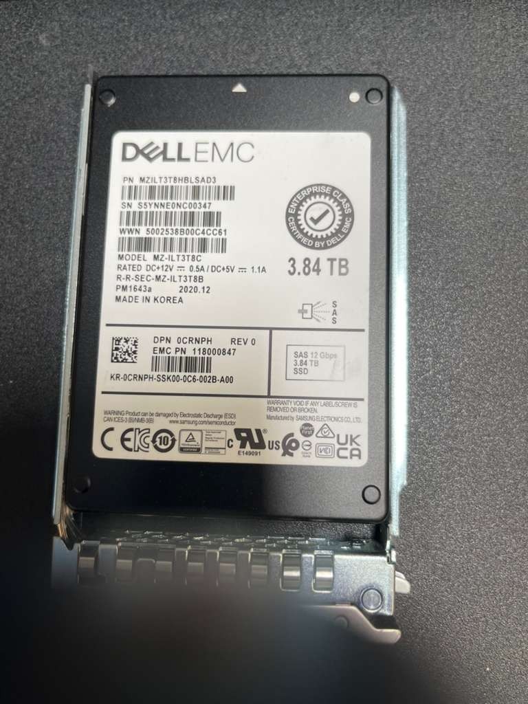 CRNPH DELL 3.84TB Samsung PM1643a SAS 12GBPS RI 2.5″ SSD MZ-ILT3T8C 0CRNPH
