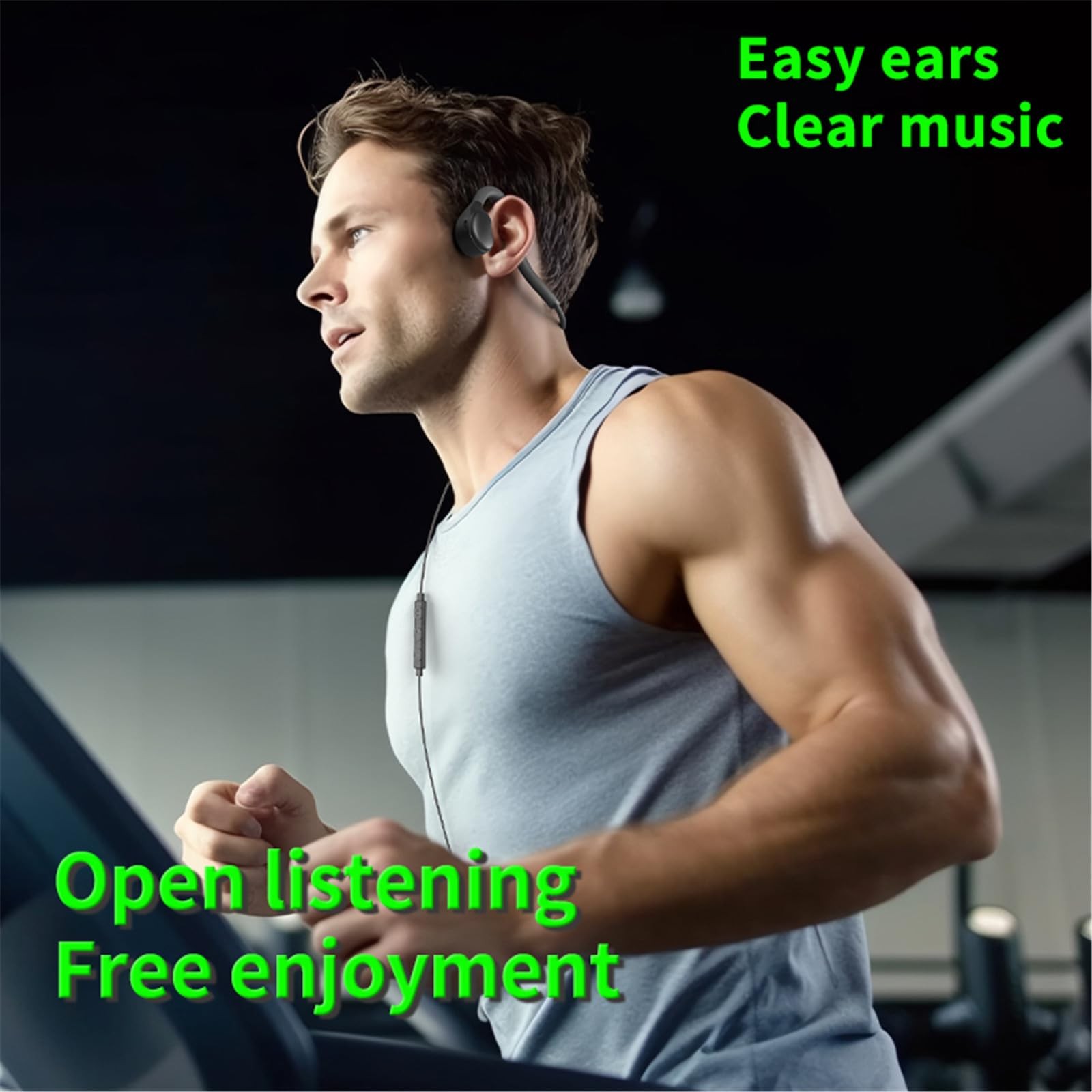 Open Ear Headphones with 3.5MM Jack and Built-in Microphone