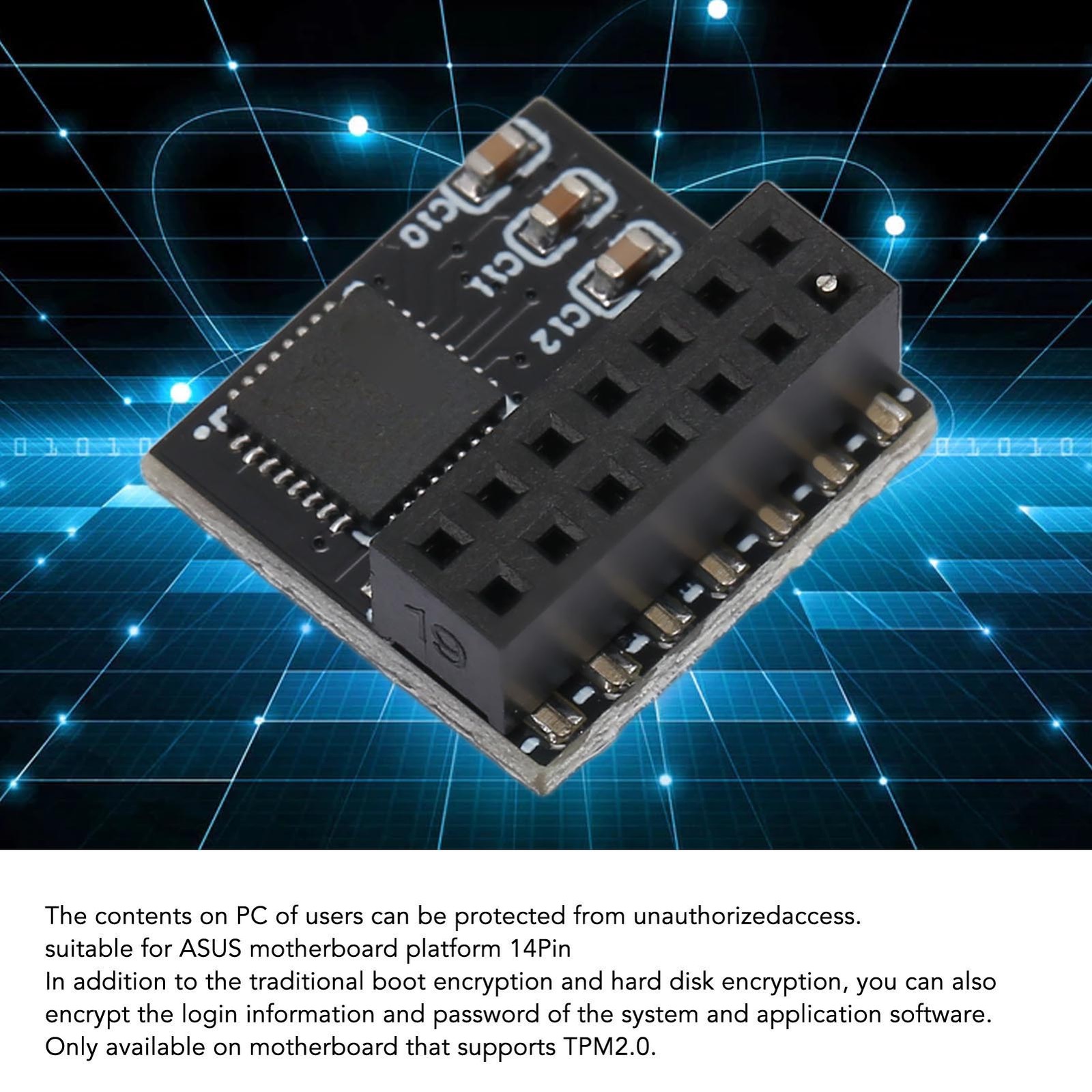 TPM 2.0 Module SPI Interface Stable High Safety 0.6in Wide 0.5in Deep 14Pin SPI