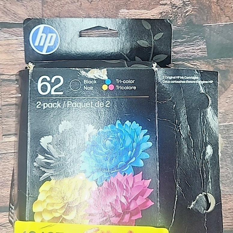 HP 62 Black Tricolor Sealed Printer Ink Cartridges Fits Envy OfficeJet Exp 11/27
