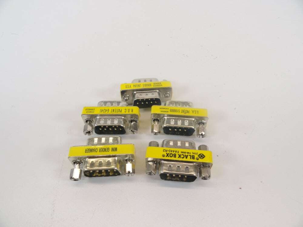 DB9 DB9-M Serial Port 9 Pin Gender Changer Connectors Male to Male – LOT OF 5