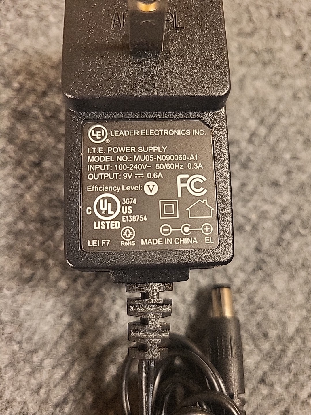 Genuine LEI MU086120050 AC Adapter Output 12 V 500mA Power Supply Adapter A51