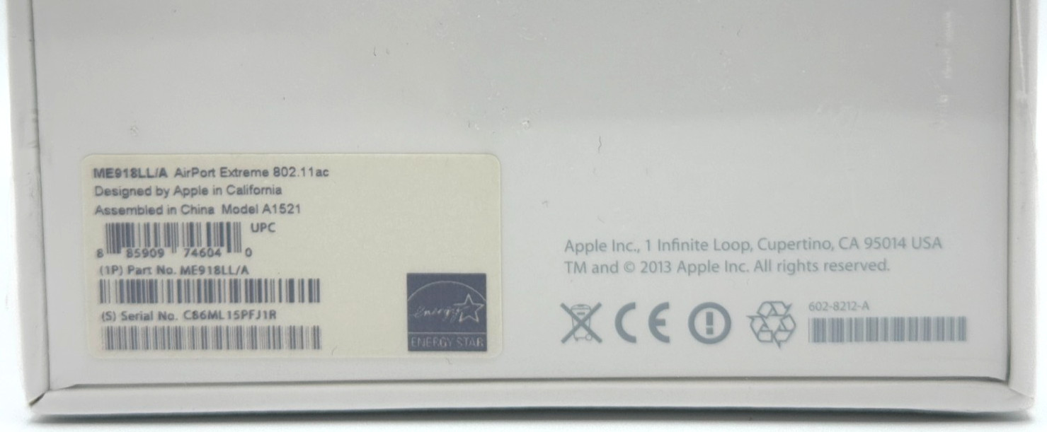 Apple AirPort Extreme Base Station 802.11ac Wi-Fi Router A1521 Factory Sealed