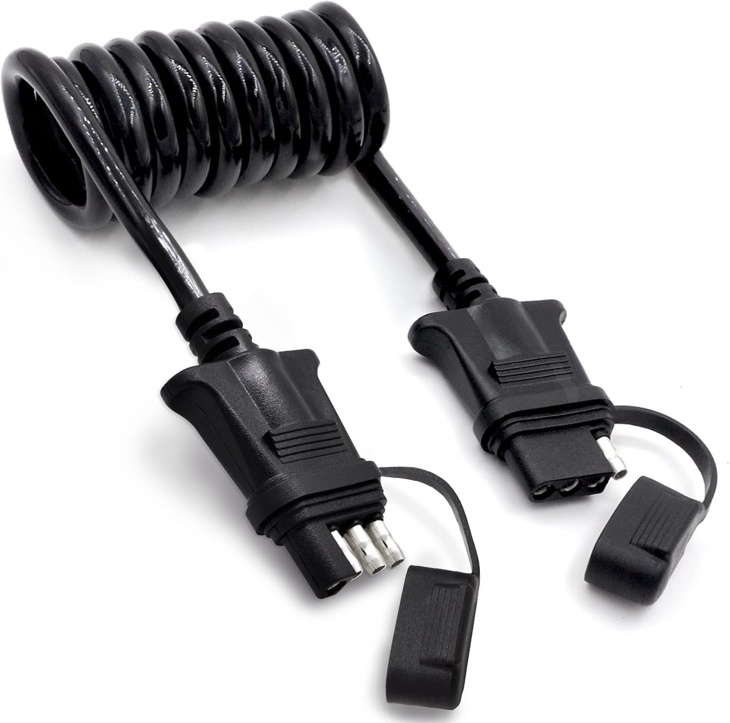 4 Way Flat Trailer Light Wiring Extension 4.5Ft 55 In, Stretchable Coiled Cable