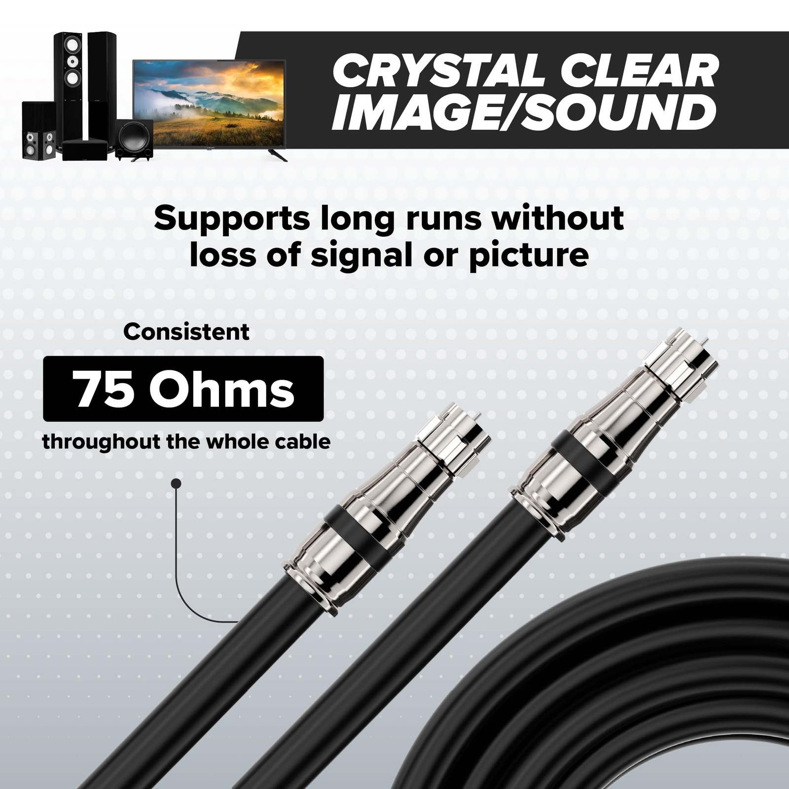THE CIMPLE CO Coaxial Cable, 40 FT, RG11, Indoor/Outdoor, Dual-Shield, High Spee