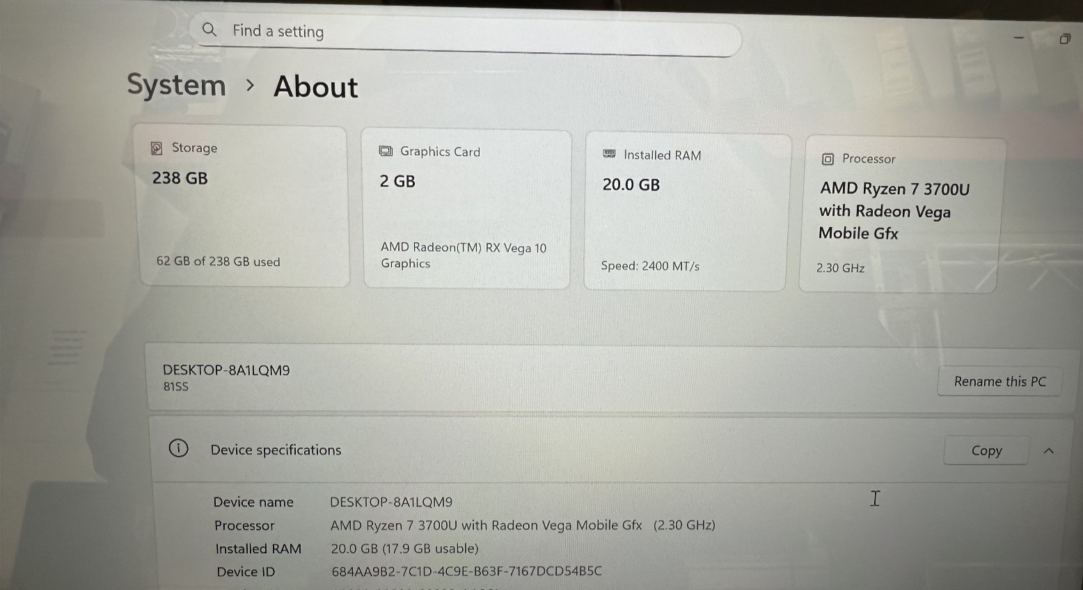 Lenovo 81SS FLEX-14API 2-in-1 AMD Ryzen 7-3700U 20GB RAM 256GB SSD Win 11 Pro