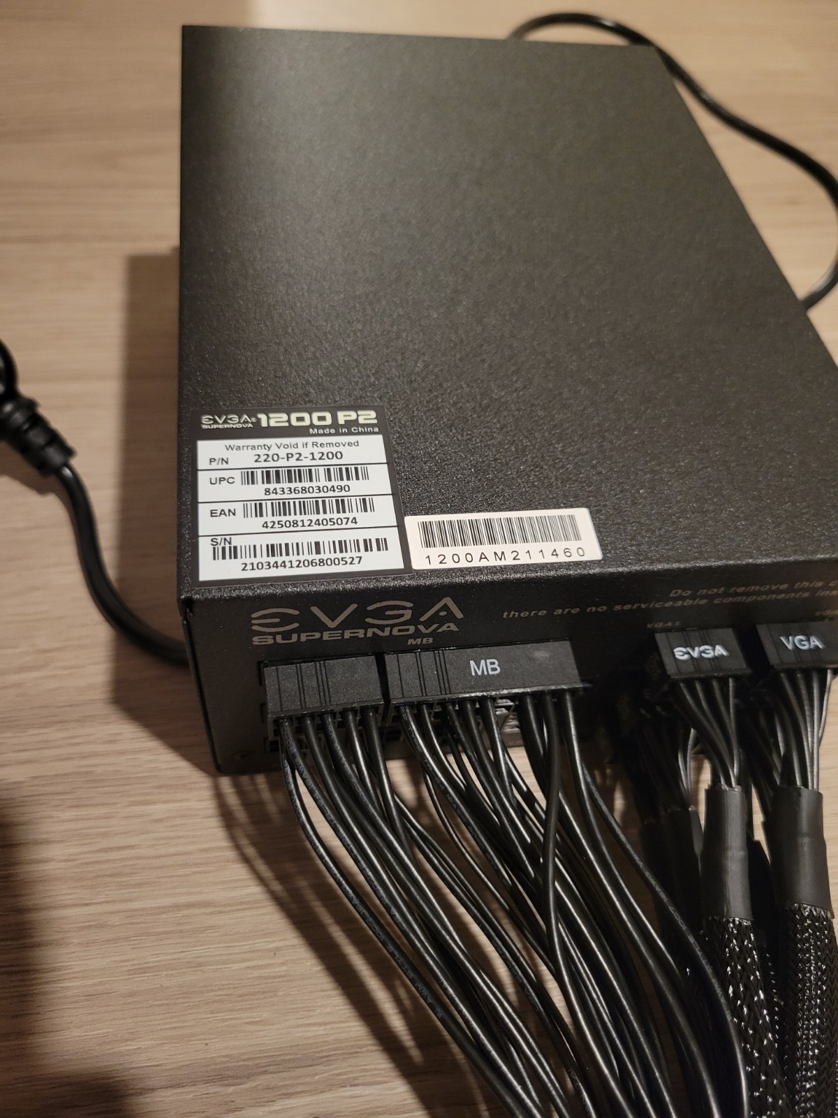 READ DESC EVGA SuperNOVA 1200-P2 80+ Platinum 1200W Power Supply PSU 220-P2-1200