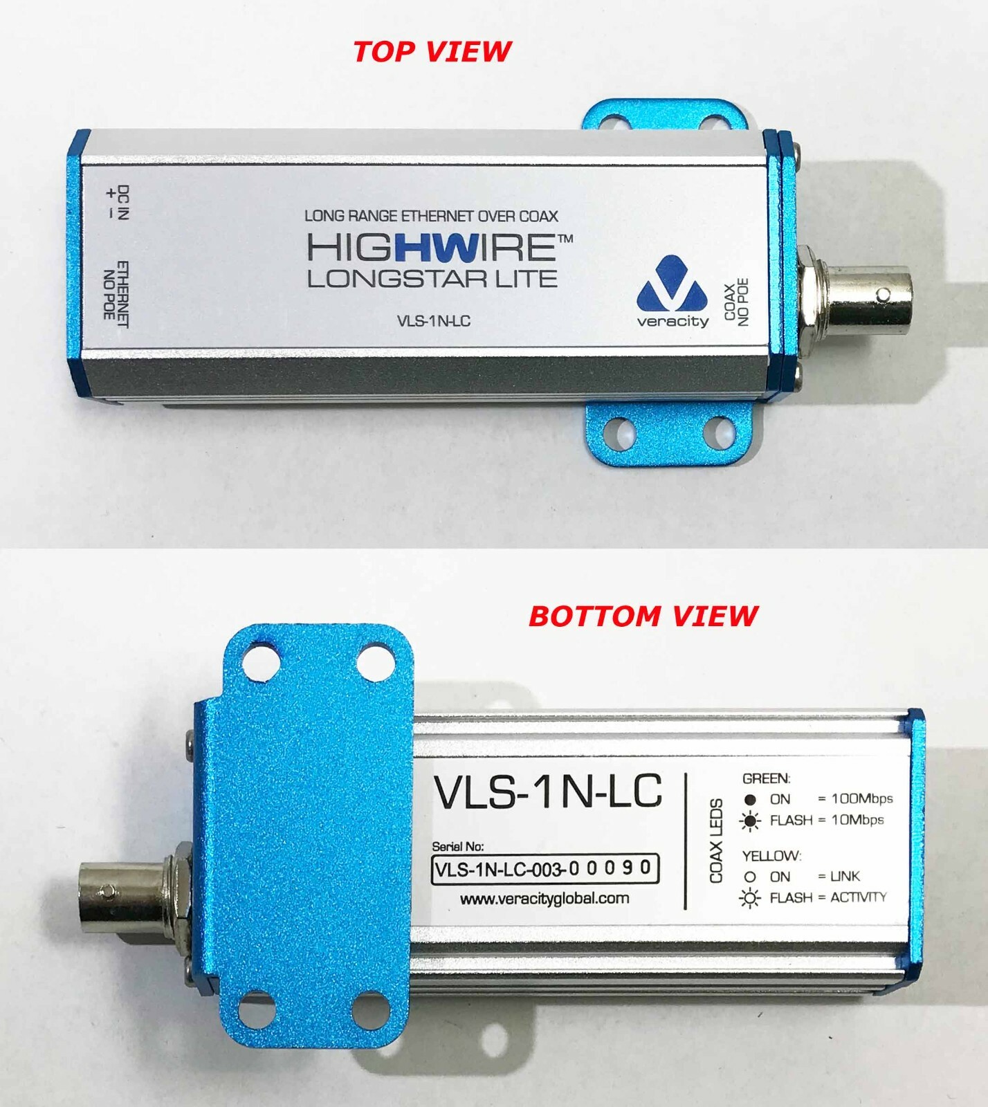 Veracity VLS-1N-LC – HIGHWIRE Longstar Lite – Long-Range Ethernet Over Coax