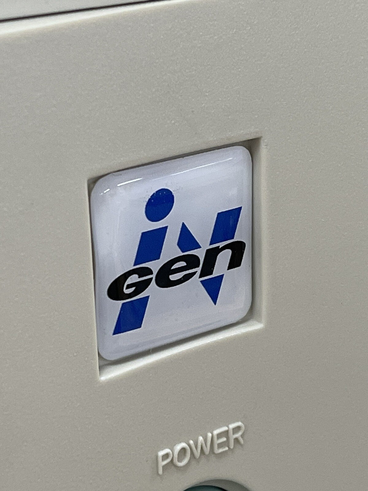 INGEN Jurassic Park WHITE 486 Computer Case Badge DOMED Sticker Retro PC 1×1