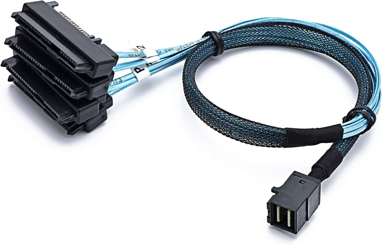 SFF-8643 Internal Mini SAS HD to (4) 29Pin SFF-8482 Connectors with SAS 15Pin Po