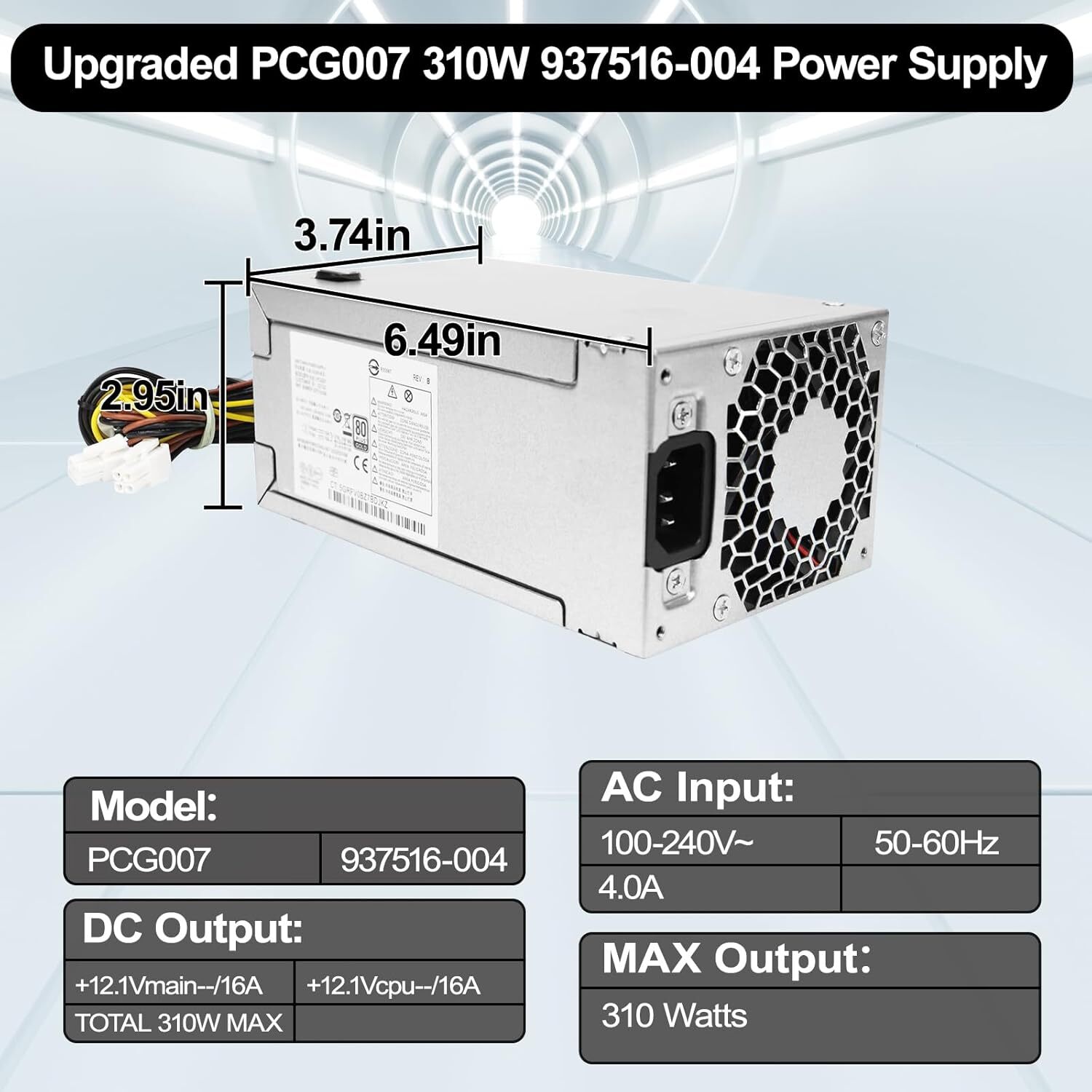 PCG007 310W 937516-004 Power Supply For HP ProDesk 280 288 480 G3 MT HP 400G4