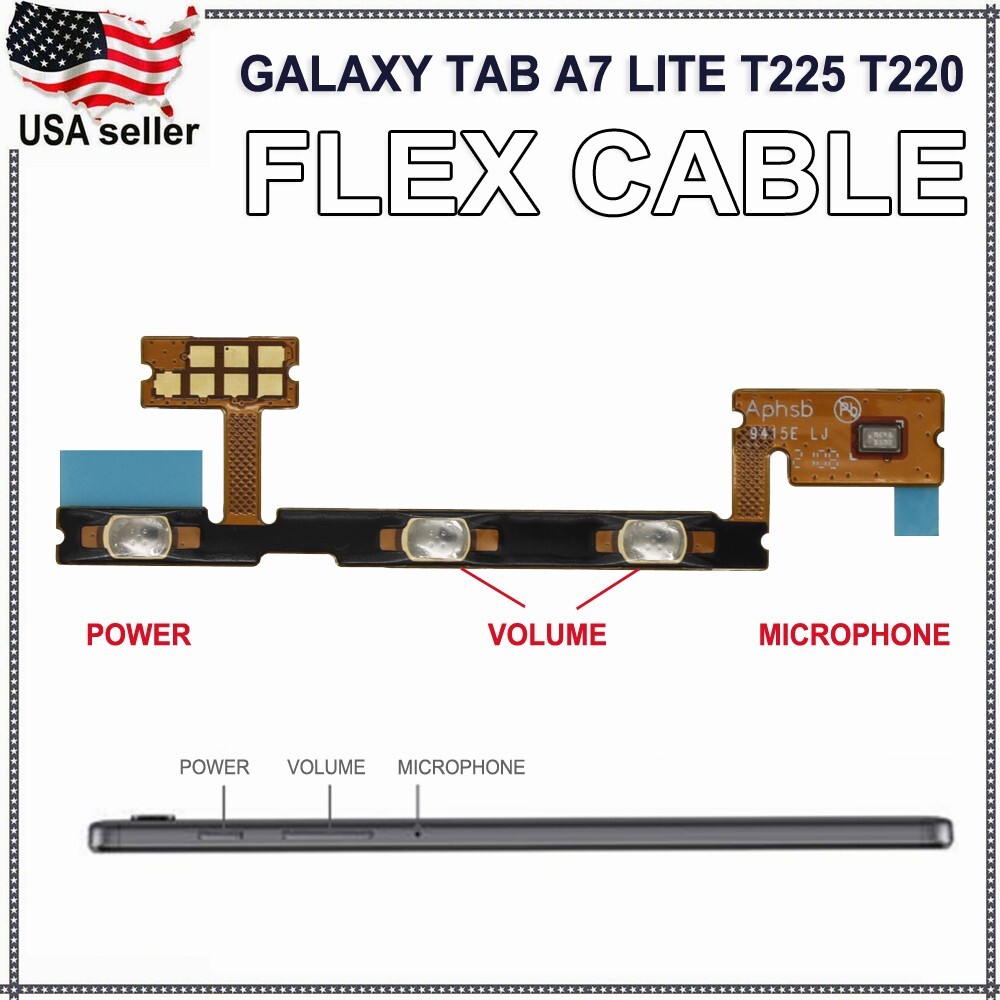Power Volume Button MIC Flex Cable For Samsung Galaxy Tab A7 Lite 8.7″ T225 T220