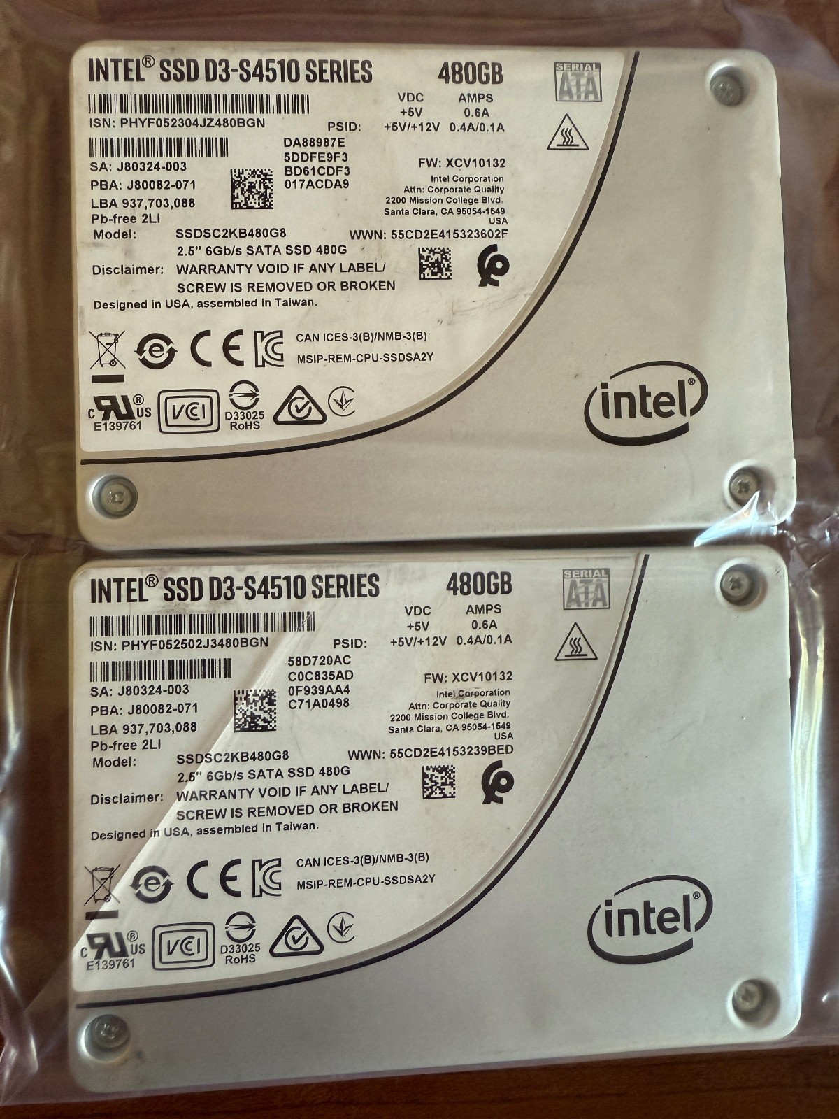 Intel SSD D3-S4510 Series 480GB 2.5″ SSD SSDSC2KB480G8