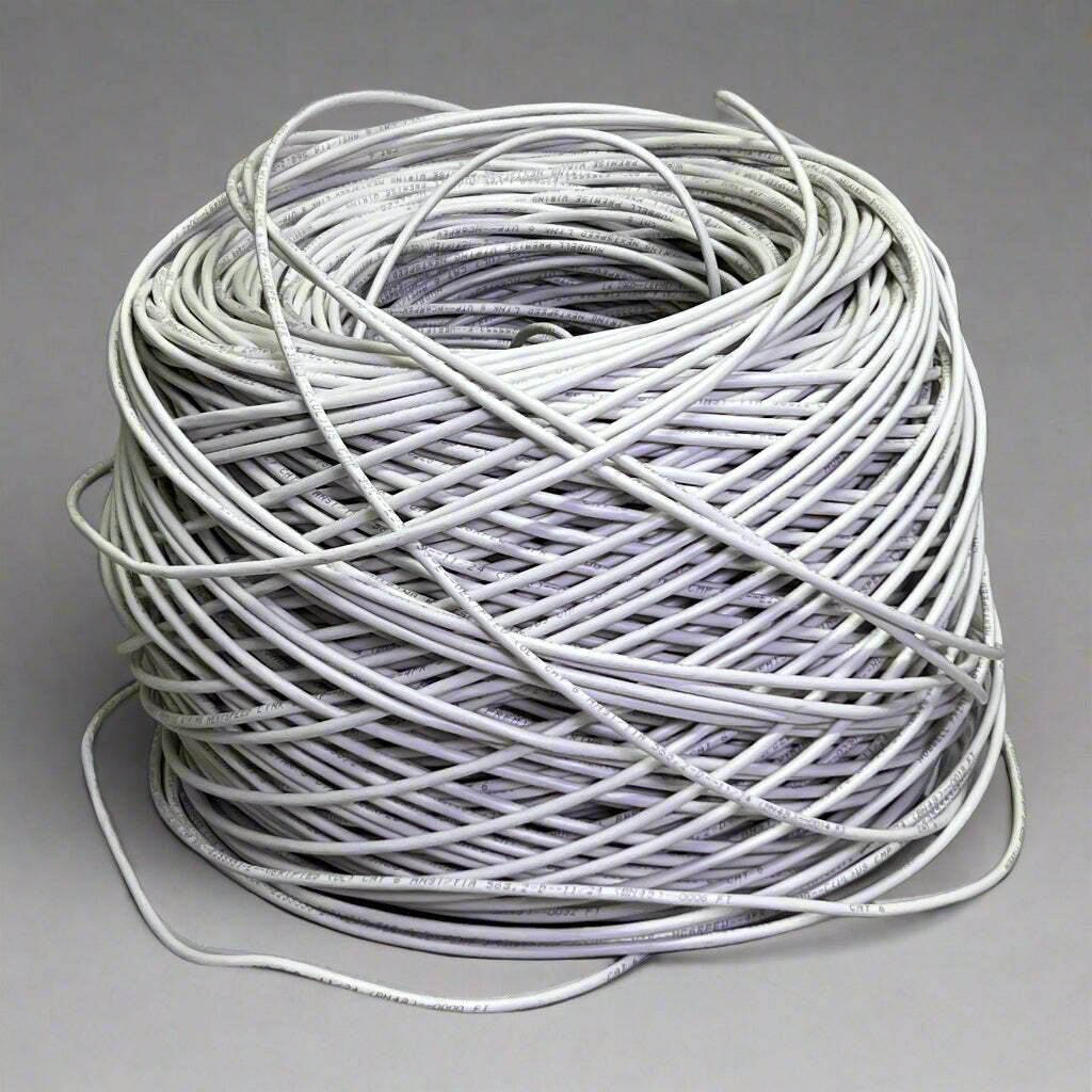 HUBBELL UTP Cable 23 AWG 4 Pair CMP Plenum 1000 ft, White HC6RPEW