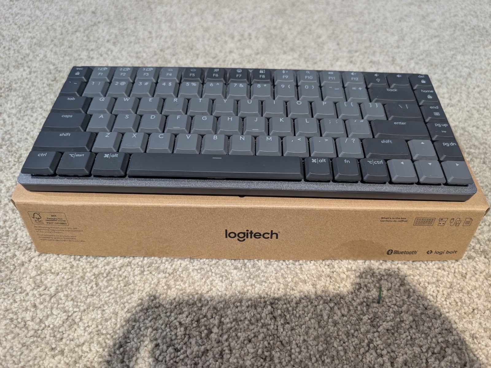 Logitech MX Mechanical Mini Bluetooth Wireless Illuminated Gray Keyboard Linear