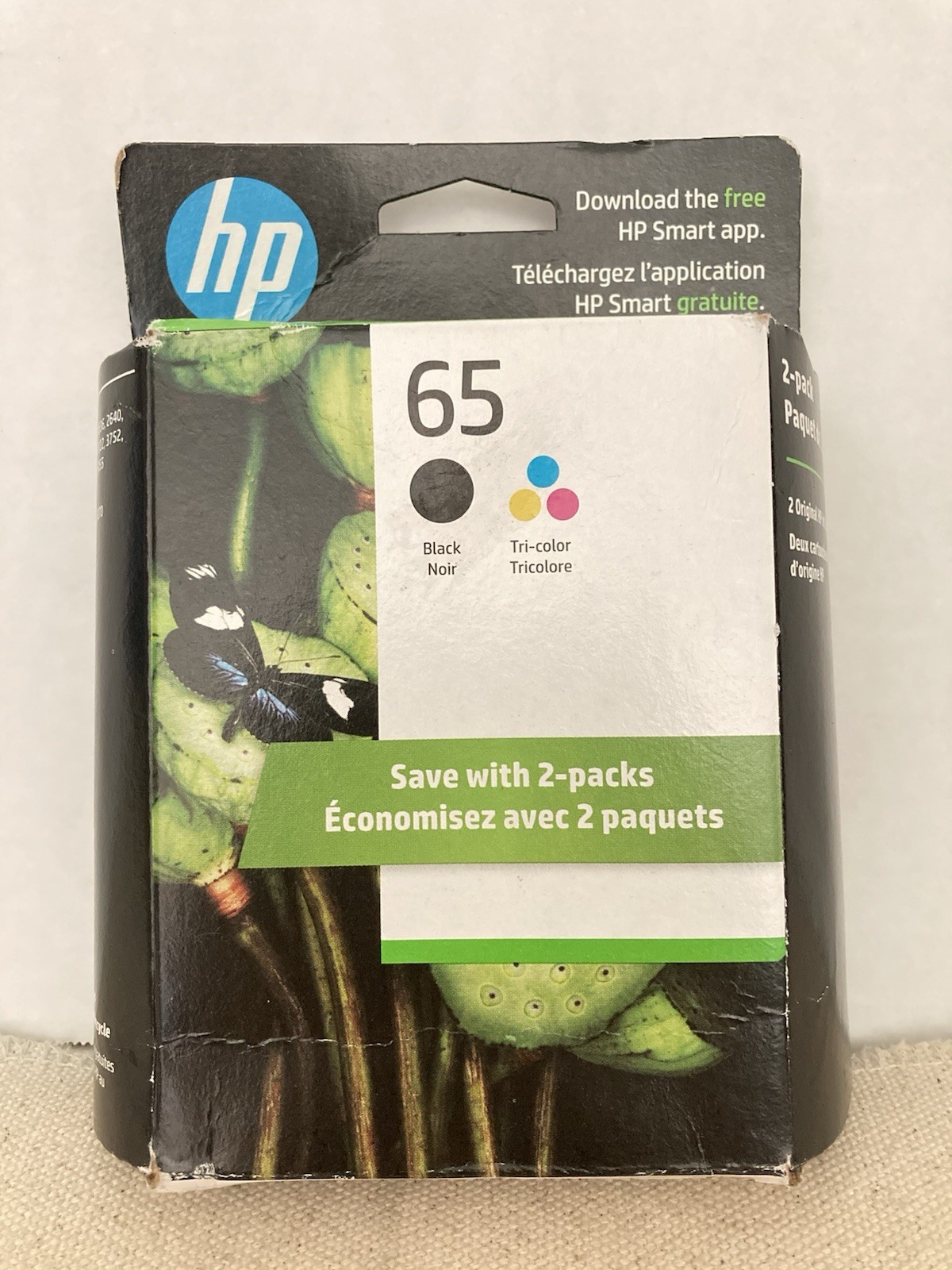 Genuine HP 65 Black & Tri-Color 2 Pack Ink Cartridge Exp. Feb 2026, OEM