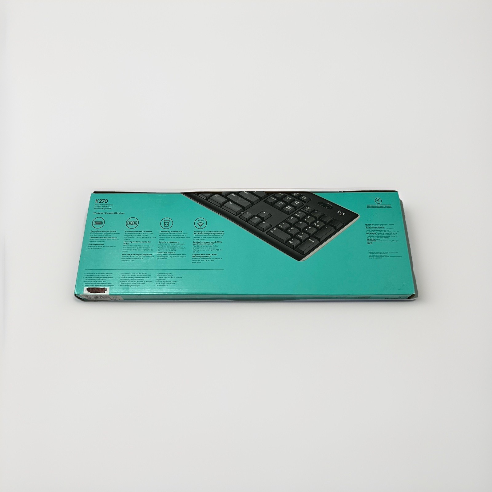 Bulk Logitech K270 Wireless Keyboard For Windows 2.4GHz Wireless Full-Size Black