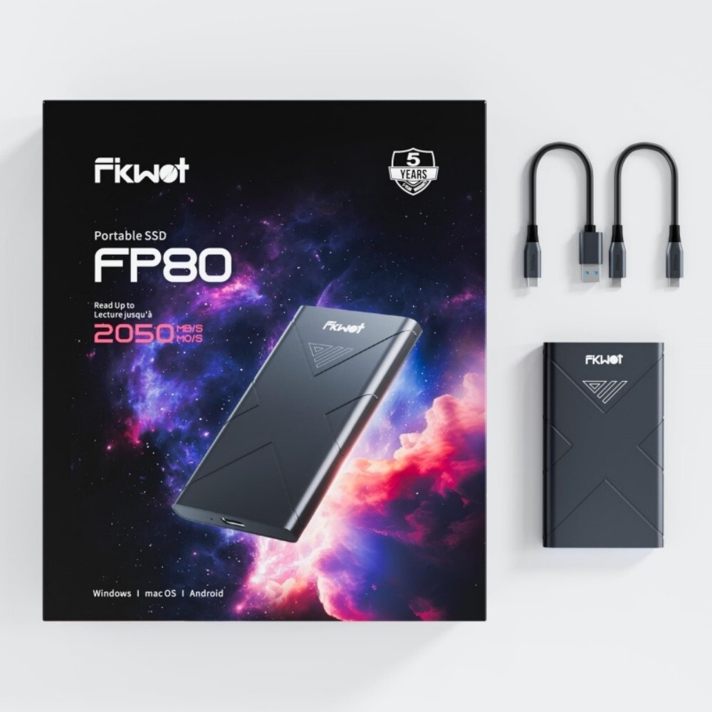 Fikwot FP80 External SSD 2050MB/s USB3.2 Type C Portable Solid State Drive Disk