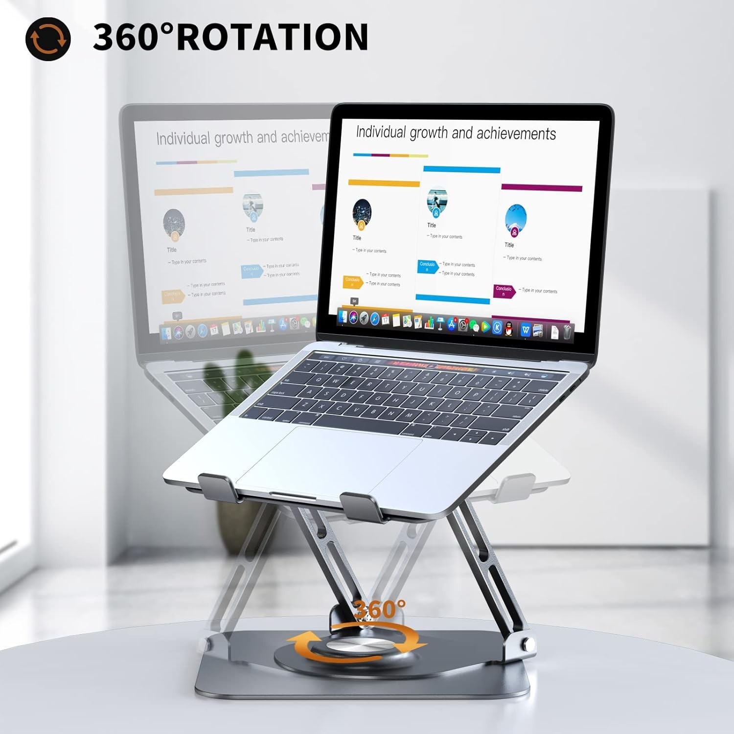 Laptop Stand for Desk, Adjustable Computer Stand with 360° Rotating Base, Erg…