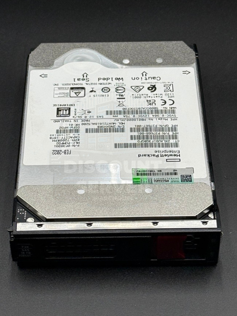 HPE 18TB 7.2k 12G SAS 3.5in ISE MV HDD P37668-001 Server Grade A 98% – 100%
