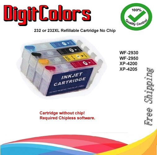 232XL 232 Empty Refillable Cartridge No Chip for XP-4205 XP-4200 WF-2950