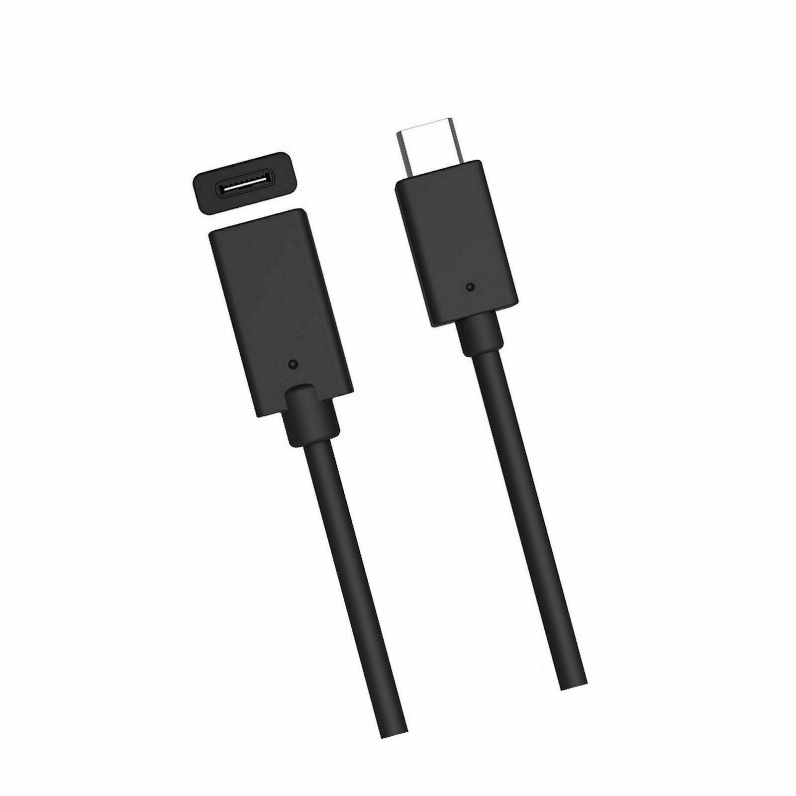 New 3 Feet Type C USB 3.1 Male to USB-C Female Extension Data Cable Cord Black