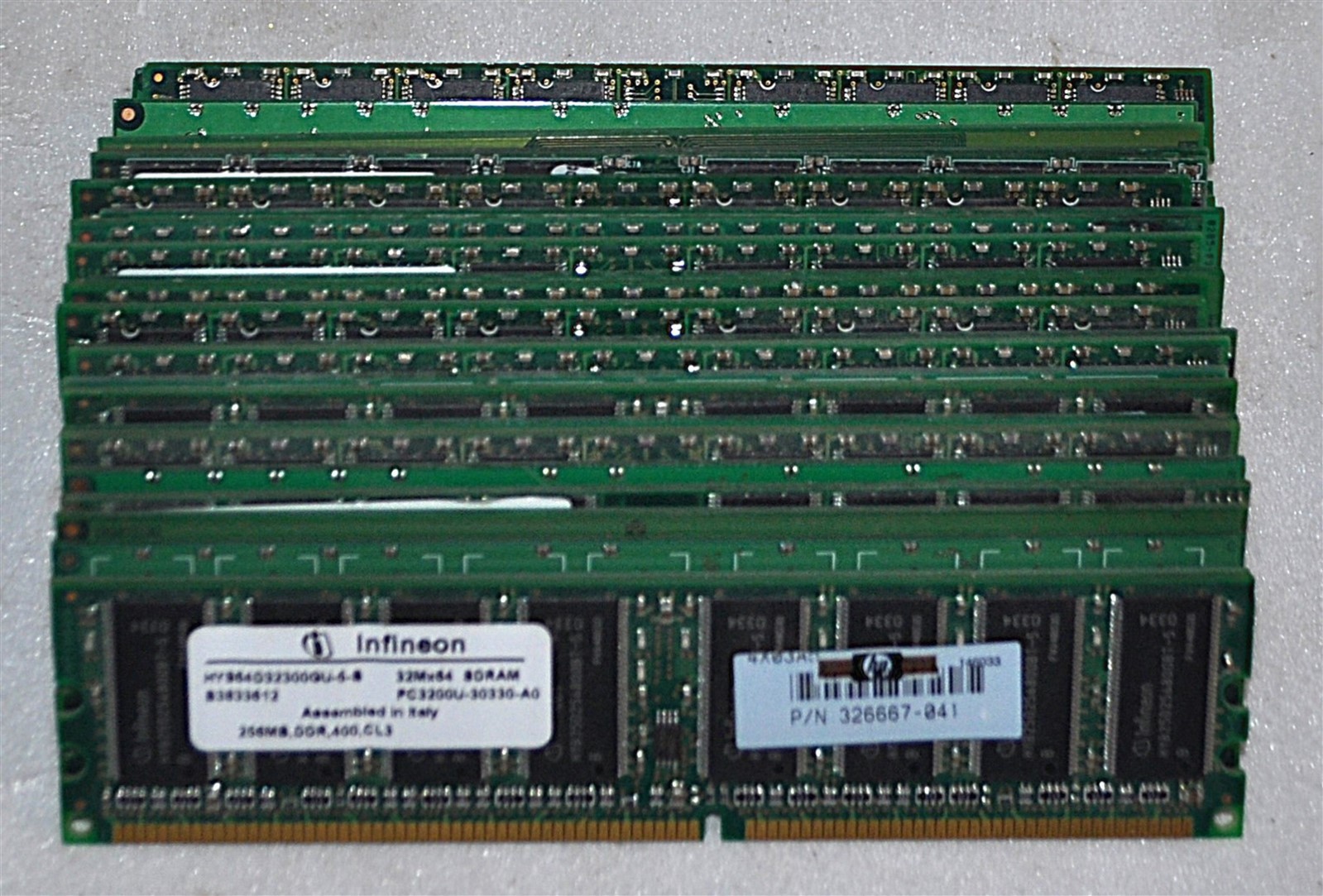 VARIOUS BRANDS DDR2 PC-3200 256 MB PAIR 512MB SCHOOL SURPLUS MOST MATCHING PAIRS