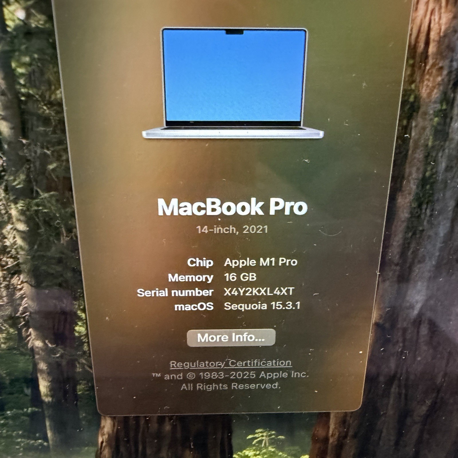 Apple MacBook Pro 2021 A2442 14″ M1 Pro 10 Core CPU 16 core GPU 16GB RAM 1TB