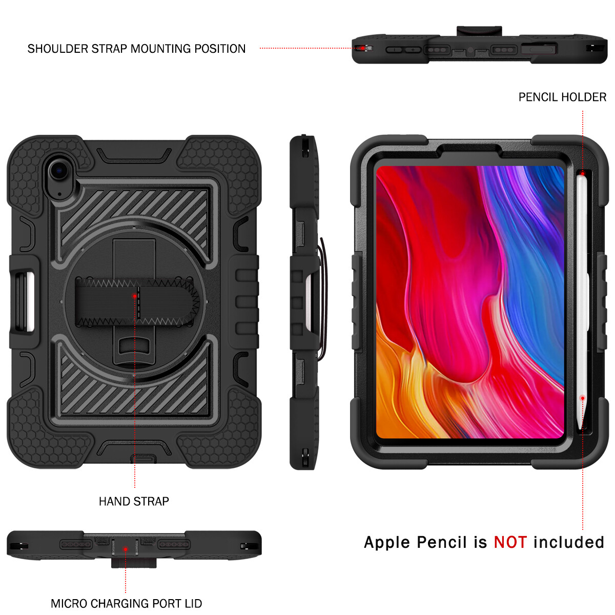 For iPad 9th 8th 7th 6th 5th Generation Heavy Duty Stand Shockproof Case Cover