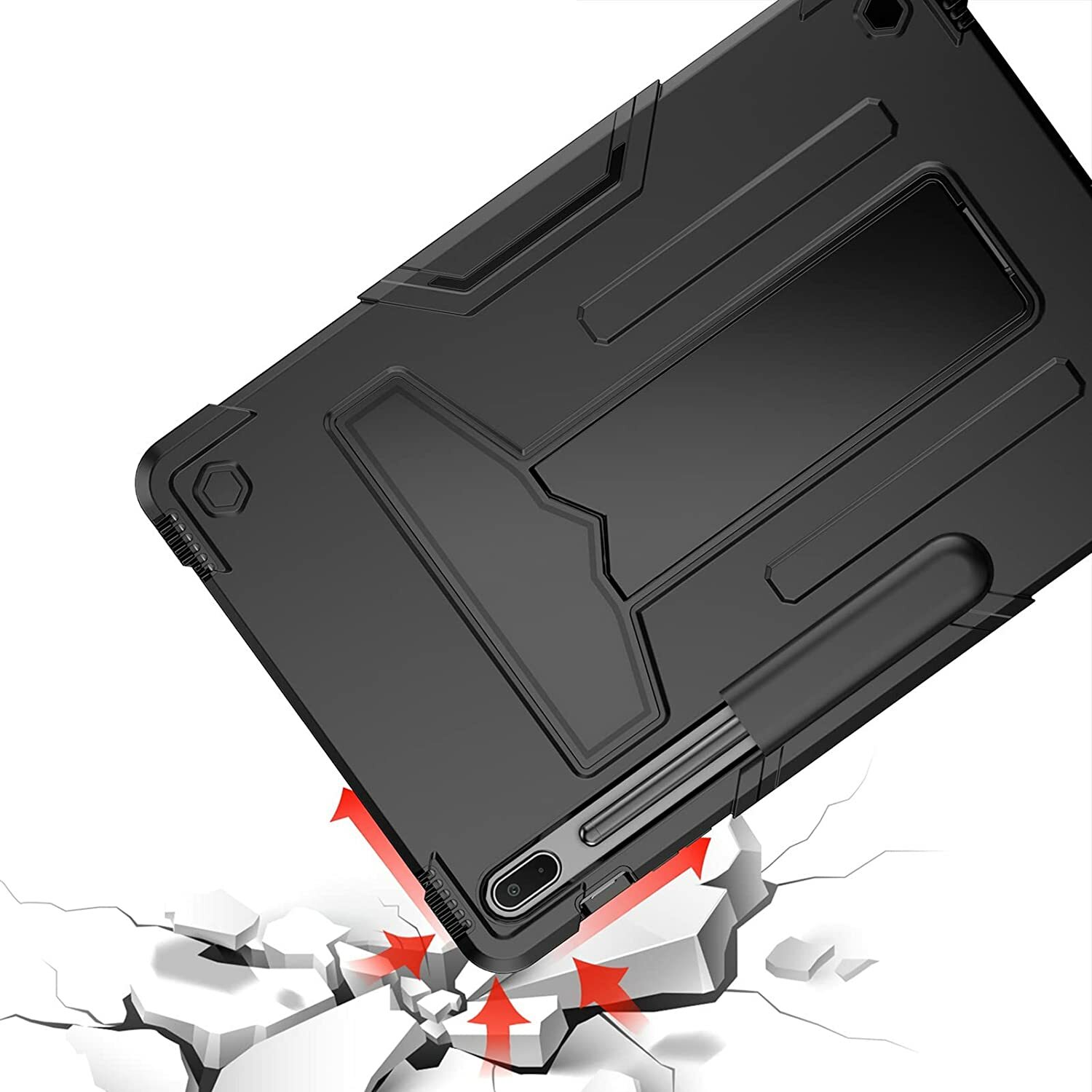 For Samsung Galaxy Tab S7 FE 12.4 (T730/T736B) Rugged Case w/ Built In Kickstand