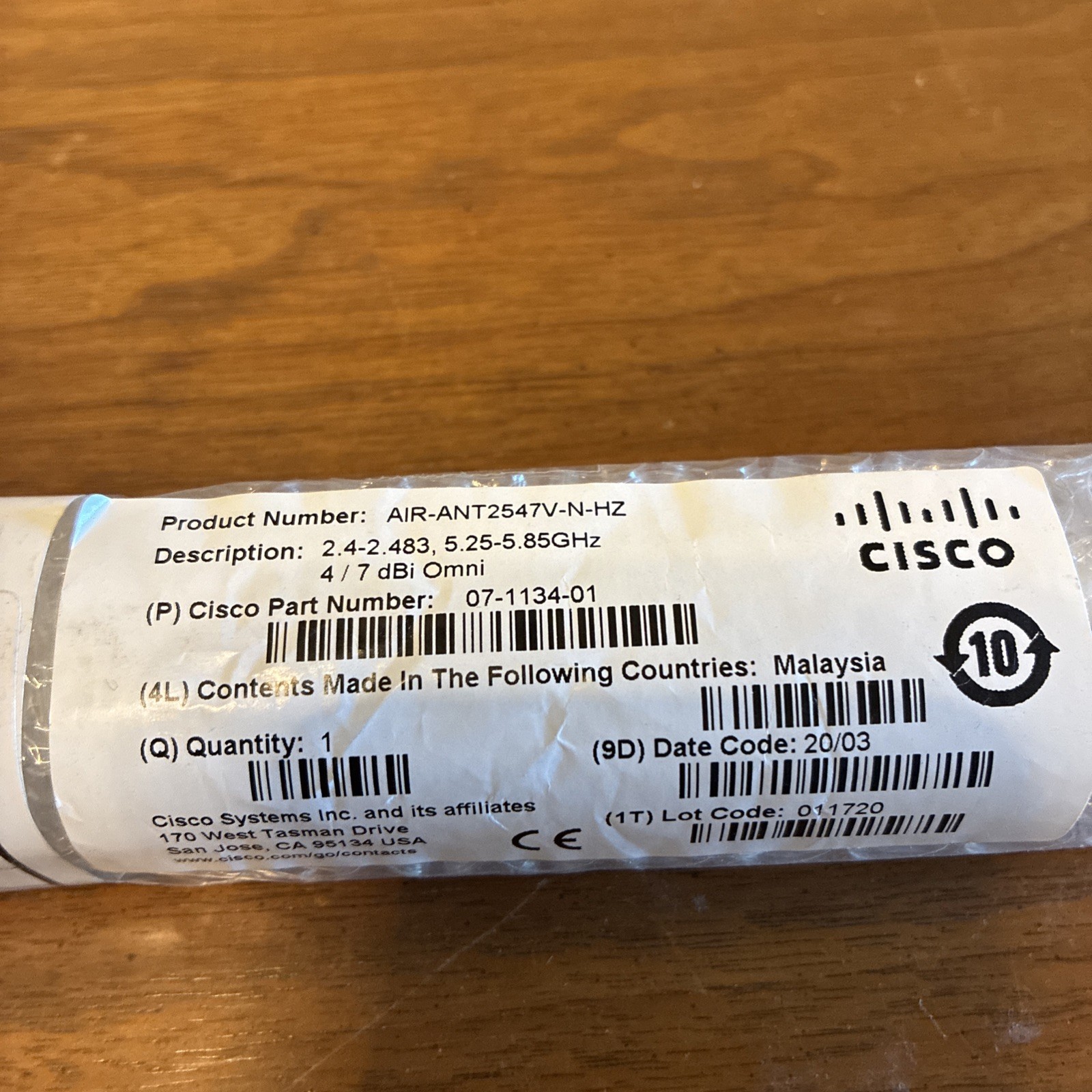 Cisco AIR-ANT2547V-N-HZ Network Omni-Directional Antenna Hazardous Locations
