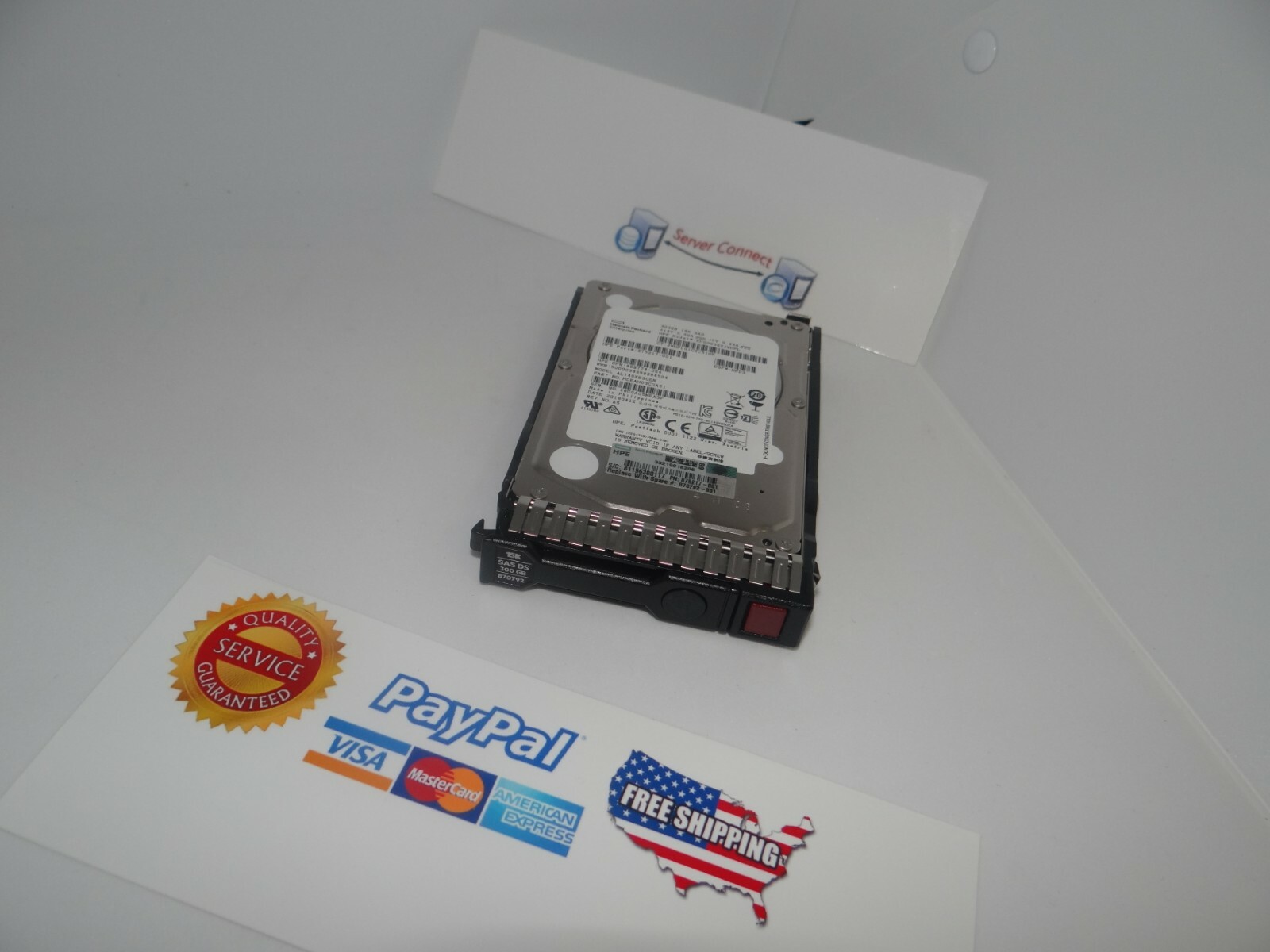 — ZERO HRS — 870792-001 HP 300GB 15K 12G SFF 2.5″ SAS SC DS HDD HDD 870753-B21