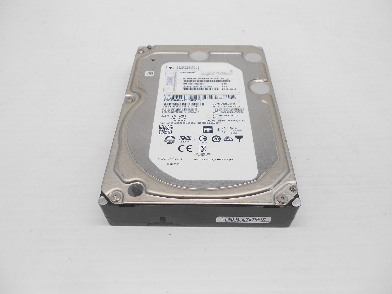 Seagate ST6000NM0034 6TB 7.2K 3.5″ SAS 12Gbs Server JBOD Hard Drive Dell HP IBM