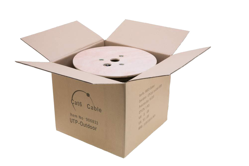 1000ft Cat6 Outdoor Ethernet Cable UV Rated 23AWG UTP Solid Direct Burial Black