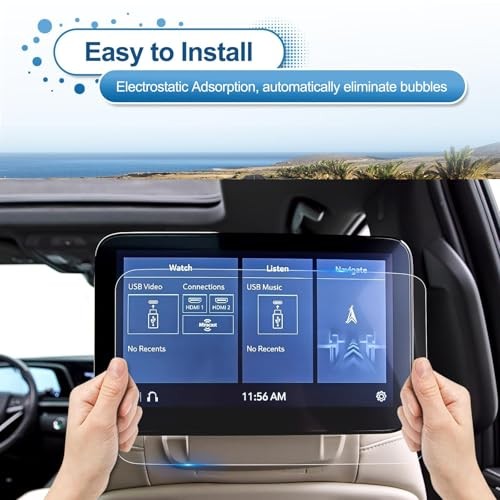 (2Pack) 2021-2025 2026 Escalade Screen 12.6In Tempered Glass (for Rear Display)