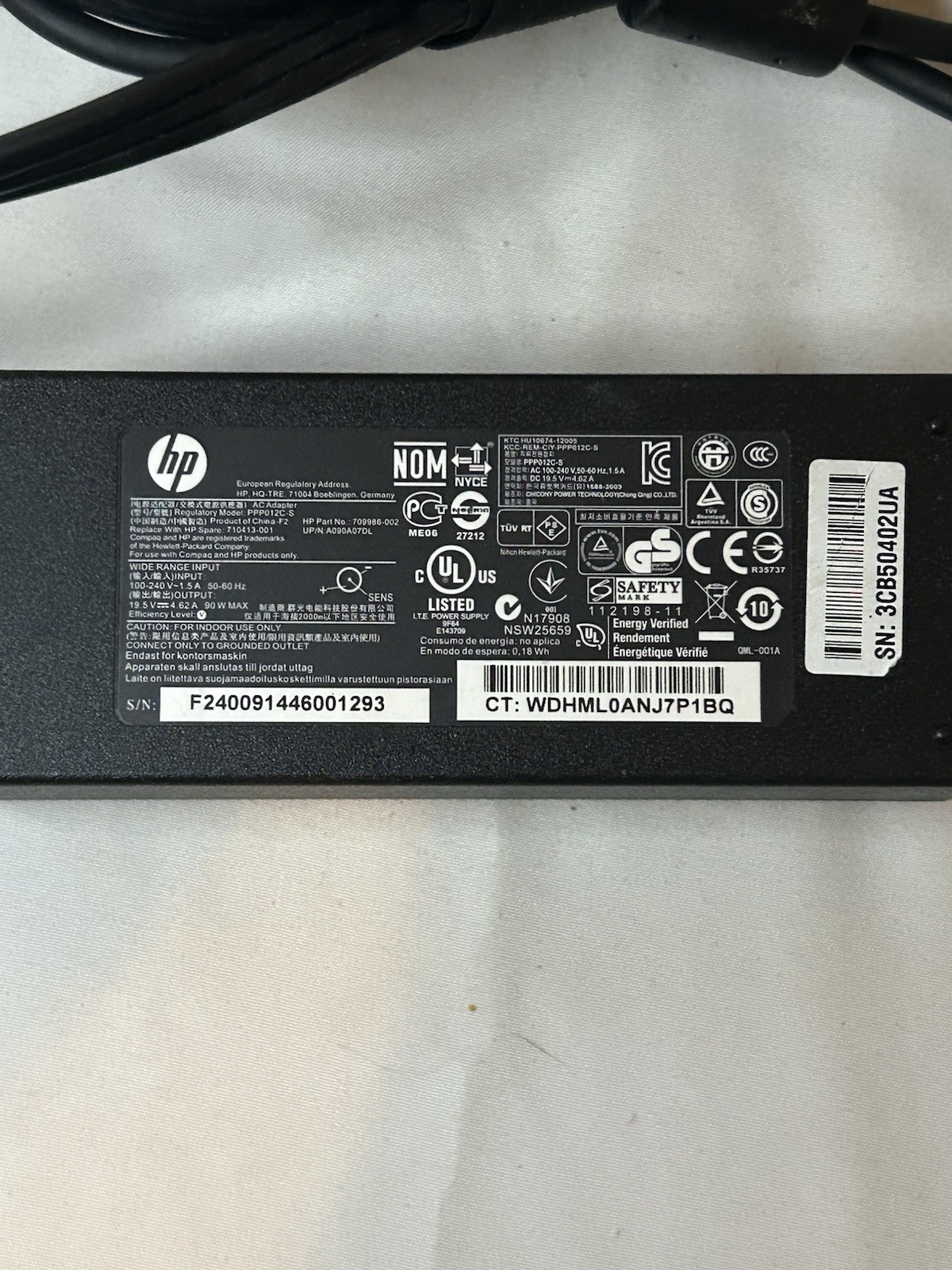 HP 709986-002 19.5V 4.62A 90W Genuine Original AC Power Adapter Charger