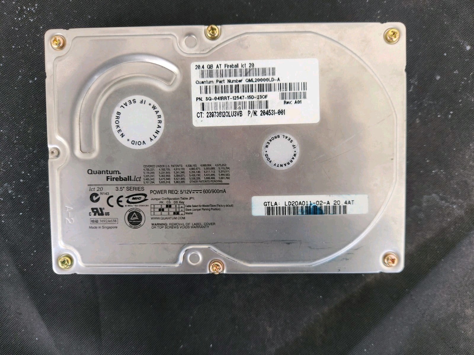 Quantum Fireball LCT 3.5” Series 20.4 GB Hard Disc Drive HHD